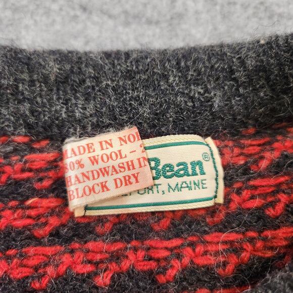 Vintage LL Bean Sweater Womens Medium Birdseye Wool Knit Cardigan Norway 90s - Picture 7 of 14